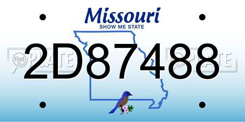 2D87488 Missouri License Plate