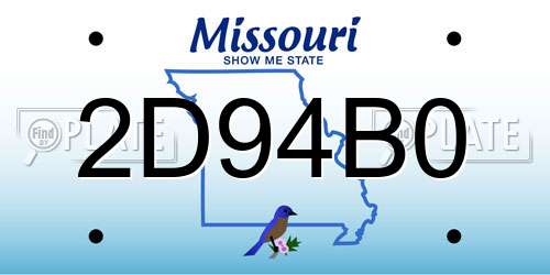 2D94B0 Missouri License Plate