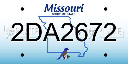 2DA2672 Missouri License Plate