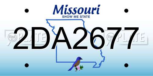 2DA2677 Missouri License Plate