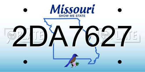 2DA7627 Missouri License Plate