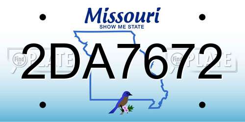 2DA7672 Missouri License Plate