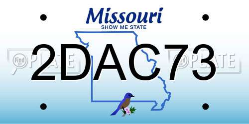 2DAC73 Missouri License Plate