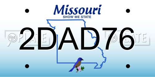 2DAD76 Missouri License Plate
