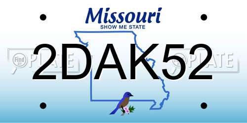 2DAK52 Missouri License Plate