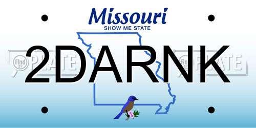 2DARNK Missouri License Plate
