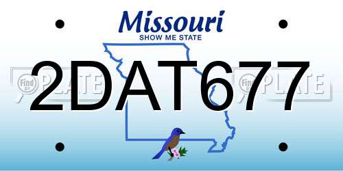 2DAT677 Missouri License Plate