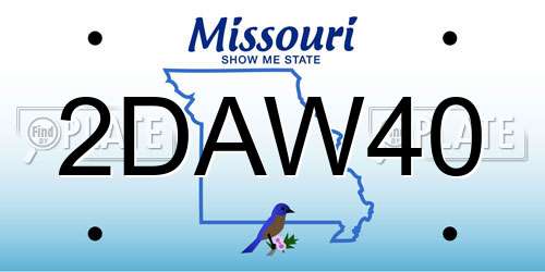 2DAW40 Missouri License Plate