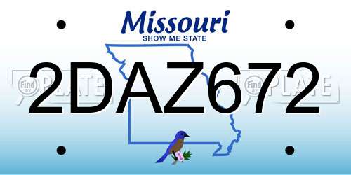 2DAZ672 Missouri License Plate