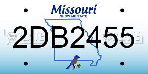 2DB2455 Missouri License Plate