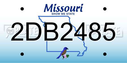 2DB2485 Missouri License Plate