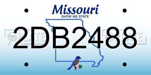 2DB2488 Missouri License Plate
