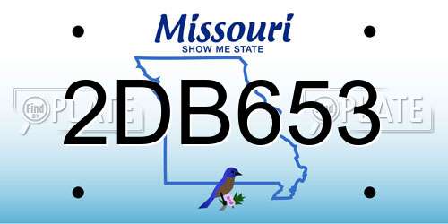 2DB653 Missouri License Plate