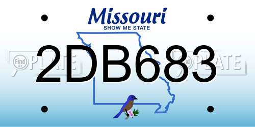 2DB683 Missouri License Plate