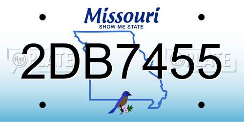 2DB7455 Missouri License Plate