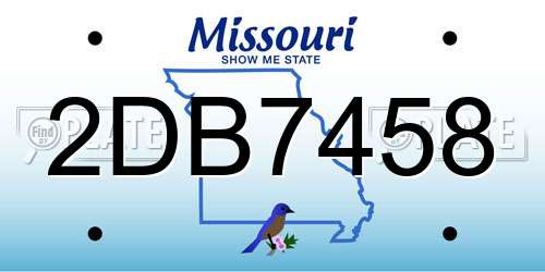 2DB7458 Missouri License Plate
