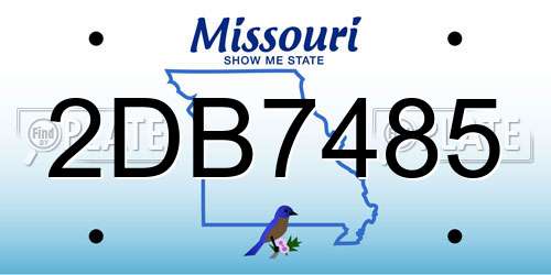 2DB7485 Missouri License Plate