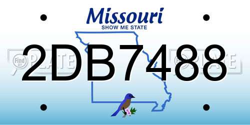 2DB7488 Missouri License Plate