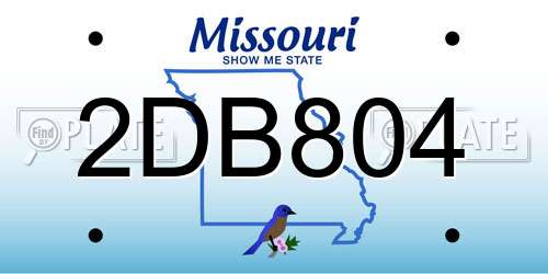2DB804 Missouri License Plate