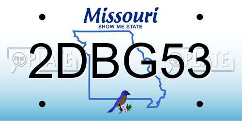 2DBG53 Missouri License Plate