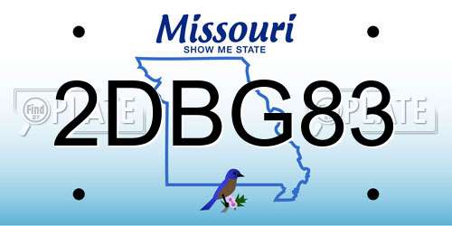 2DBG83 Missouri License Plate