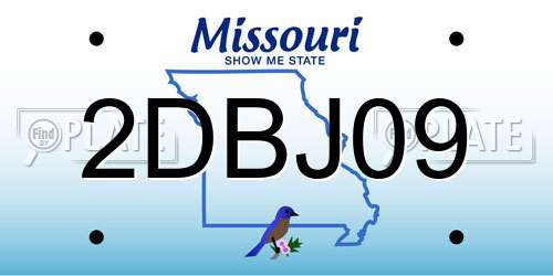 2DBJ09 Missouri License Plate