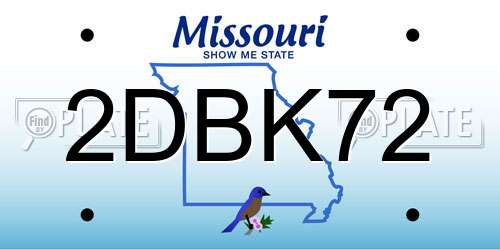 2DBK72 Missouri License Plate