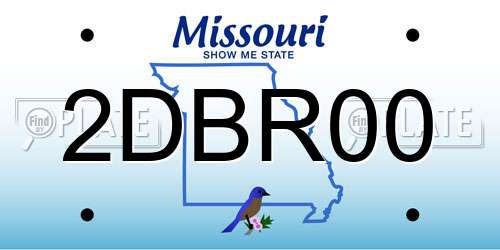 2DBR00 Missouri License Plate