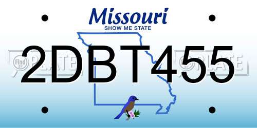 2DBT455 Missouri License Plate