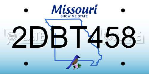 2DBT458 Missouri License Plate