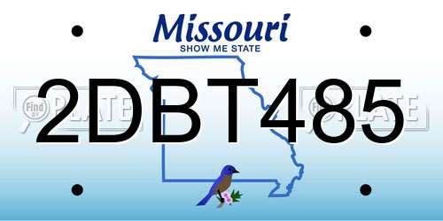 2DBT485 Missouri License Plate