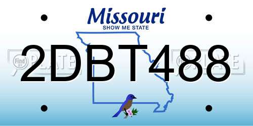 2DBT488 Missouri License Plate