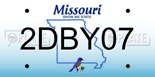 2DBY07 Missouri License Plate
