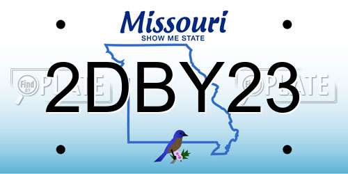 2DBY23 Missouri License Plate