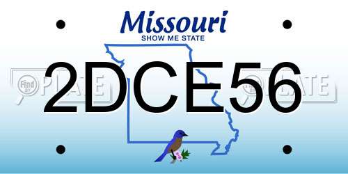 2DCE56 Missouri License Plate