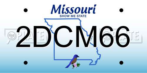 2DCM66 Missouri License Plate