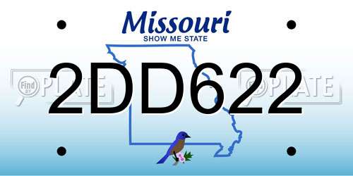 2DD622 Missouri License Plate