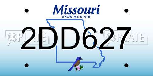2DD627 Missouri License Plate