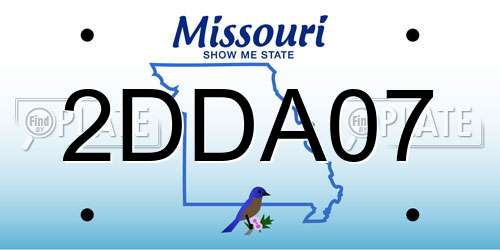 2DDA07 Missouri License Plate