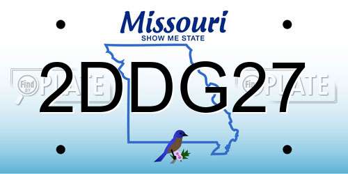 2DDG27 Missouri License Plate