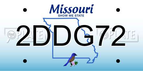 2DDG72 Missouri License Plate