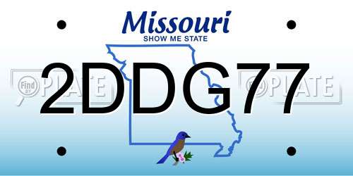 2DDG77 Missouri License Plate