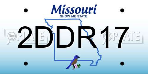 2DDR17 Missouri License Plate