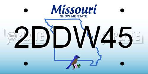 2DDW45 Missouri License Plate