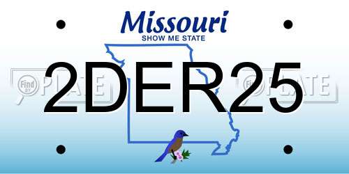 2DER25 Missouri License Plate