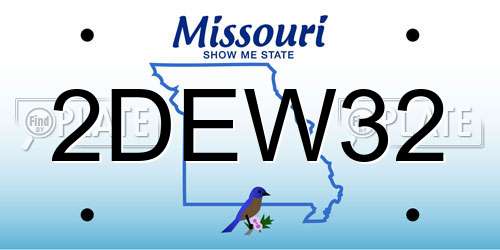 2DEW32 Missouri License Plate