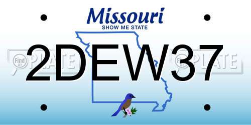 2DEW37 Missouri License Plate