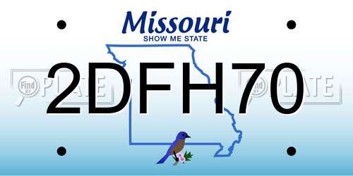 2DFH70 Missouri License Plate