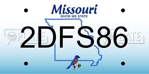 2DFS86 Missouri License Plate