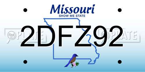 2DFZ92 Missouri License Plate
